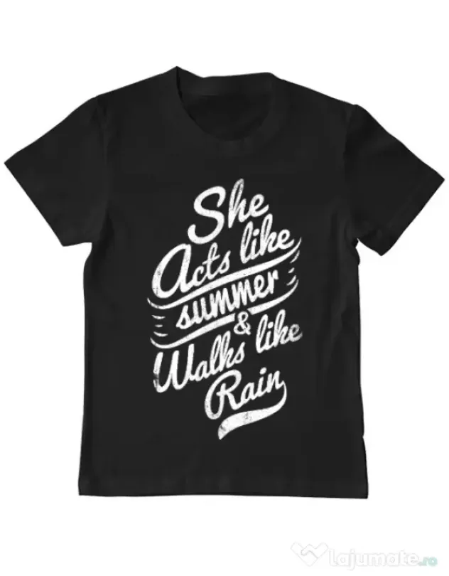 Tricou ADLER copil She acts like summer Negru