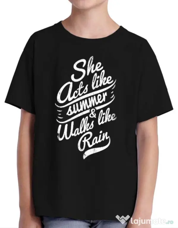 Tricou ADLER copil She acts like summer Negru