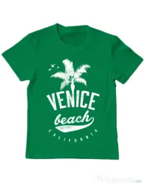 Tricou ADLER copil Venice beach California Verde mediu