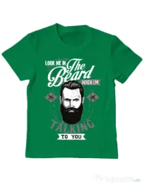 Tricou ADLER copil Look me in the beard Verde mediu