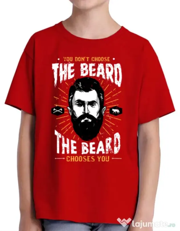 Tricou ADLER copil The beard choice Rosu