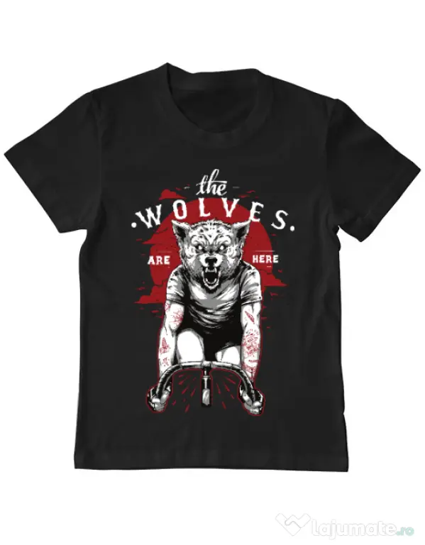 Tricou ADLER copil The wolves are here Negru