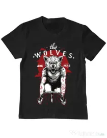 Tricou ADLER copil The wolves are here Negru