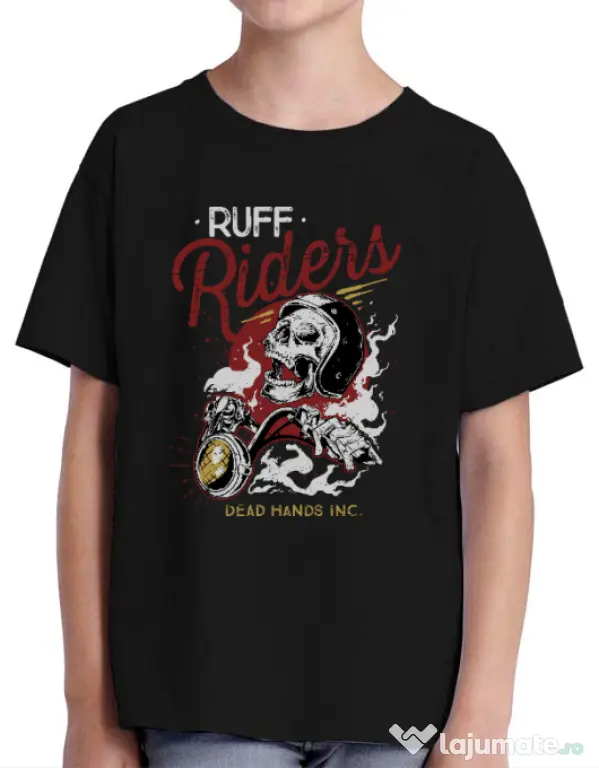 Tricou ADLER copil Ruff riders Negru