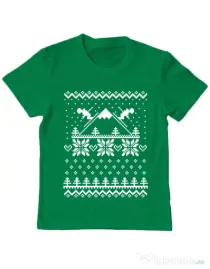 Tricou ADLER copil Ski time Verde mediu