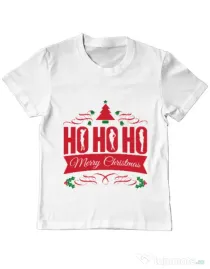 Tricou ADLER copil Ho ho ho Merry Christmas Alb