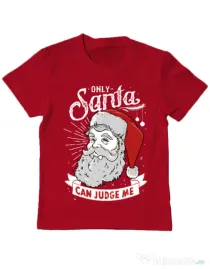 Tricou ADLER copil Only santa can judge me Rosu