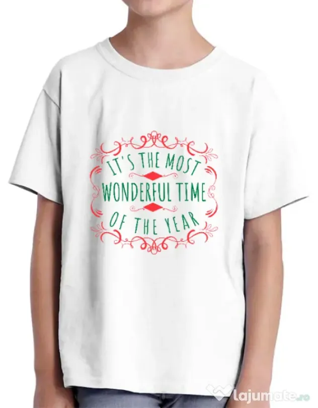 Tricou ADLER copil Most wonderful time Alb