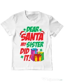 Tricou ADLER copil My sister did it Alb