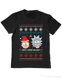 Tricou ADLER copil Rick and Morty Christmas Negru