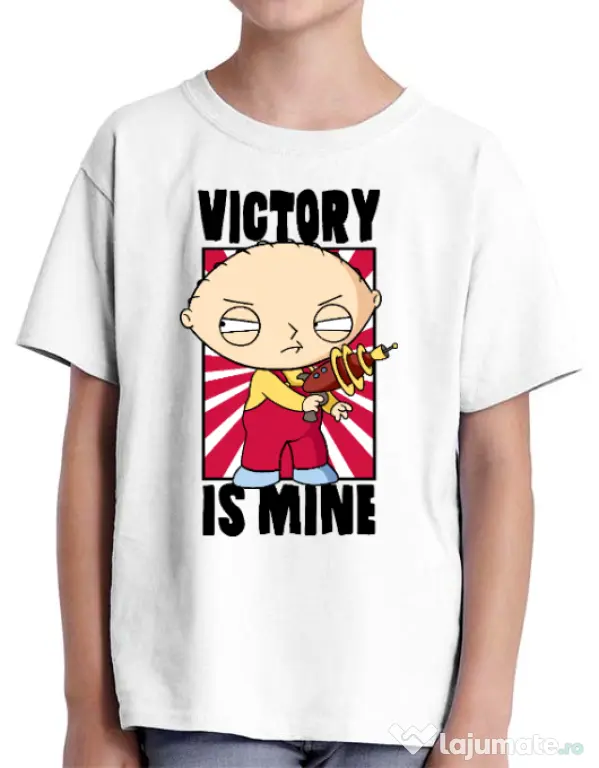 Tricou ADLER copil Victory is mine Alb