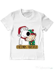 Tricou ADLER copil Friends forever Alb
