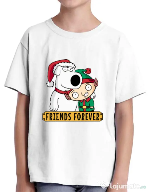 Tricou ADLER copil Friends forever Alb