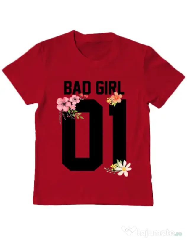 Tricou ADLER copil Bad girl Rosu