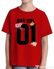 Tricou ADLER copil Bad girl Rosu 