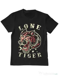 Tricou ADLER copil Lone tiger Negru