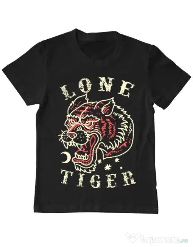 Tricou ADLER copil Lone tiger Negru