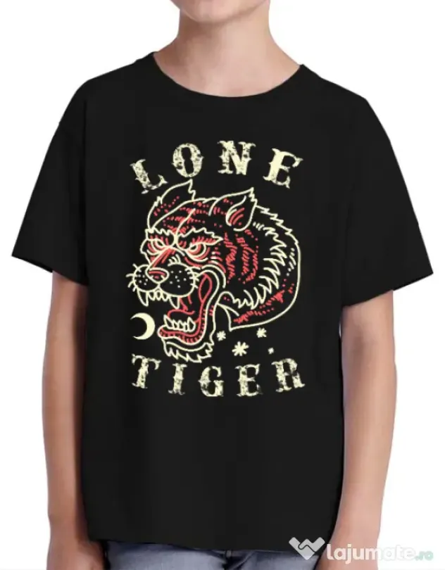 Tricou ADLER copil Lone tiger Negru