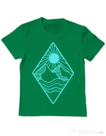 Tricou ADLER copil Mountain Verde mediu