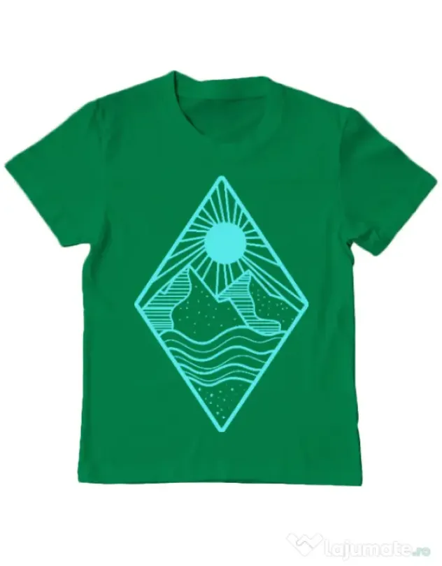 Tricou ADLER copil Mountain Verde mediu