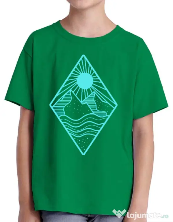 Tricou ADLER copil Mountain Verde mediu