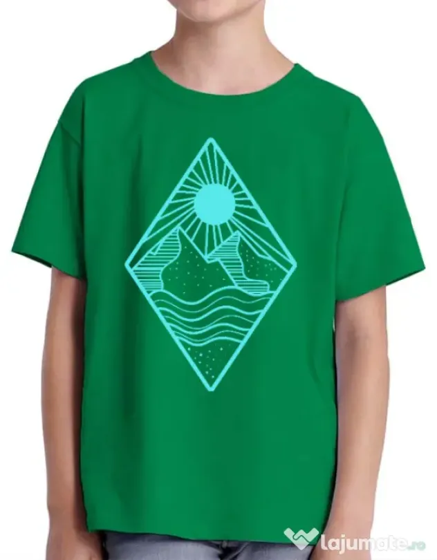 Tricou ADLER copil Mountain Verde mediu