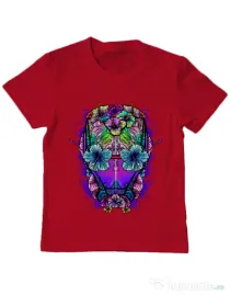 Tricou ADLER copil Flower helmet Rosu