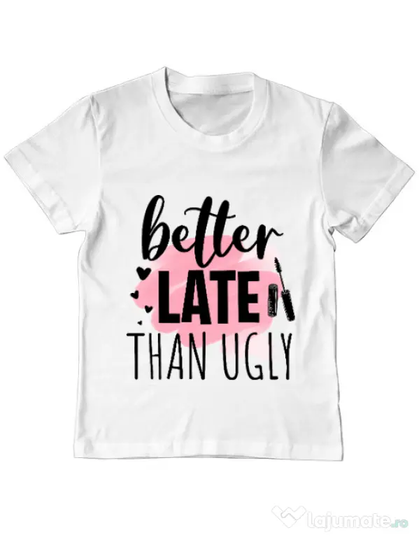 Tricou ADLER copil Better late than ugly Alb