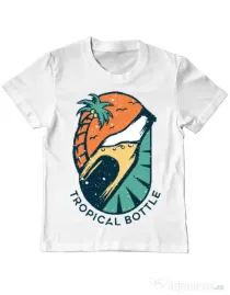 Tricou ADLER copil Tropical bottle Alb