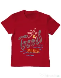 Tricou ADLER copil Cool vibes typo Rosu