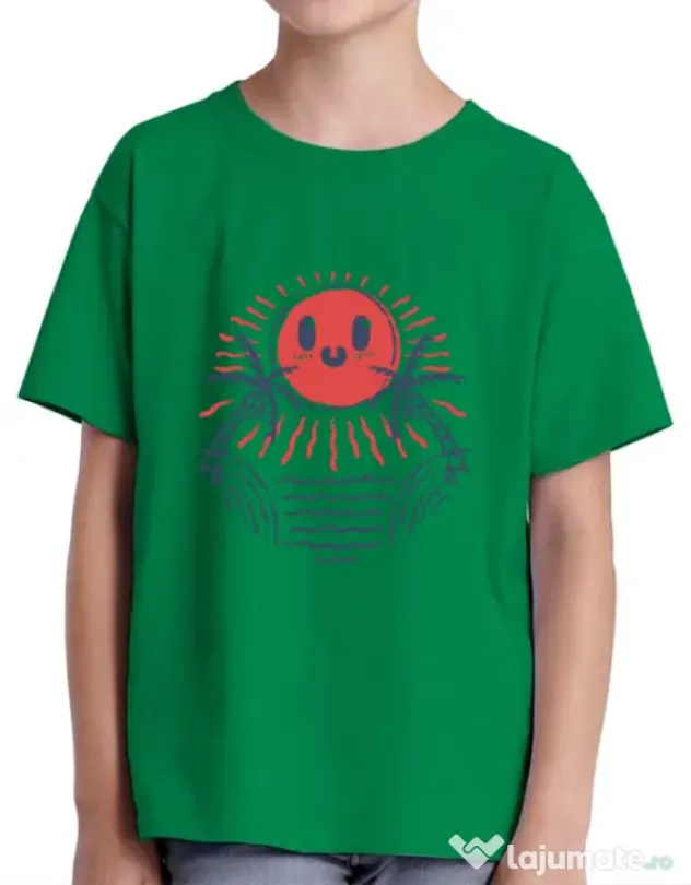 Tricou ADLER copil Hello sunset Verde mediu