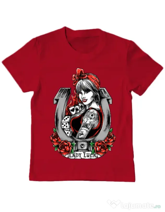Tricou ADLER copil Lady luck Rosu