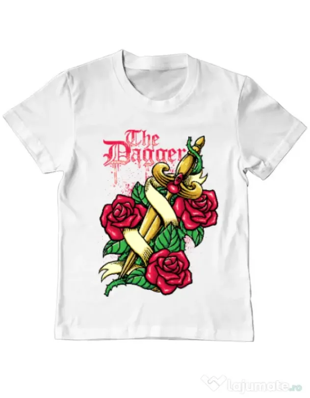 Tricou ADLER copil The dagger Alb