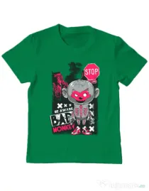 Tricou ADLER copil Bad monkey Verde mediu