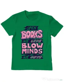 Tricou ADLER copil Open books Verde mediu