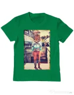 Tricou ADLER copil Tiger head Verde mediu