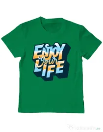 Tricou ADLER copil Enjoy your life Verde mediu
