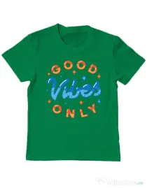 Tricou ADLER copil Good vibes only Verde mediu