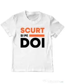 Tricou ADLER copil Scurt si pe doi Alb