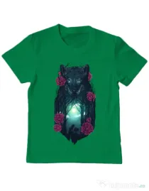 Tricou ADLER copil Running with the wolves Verde mediu