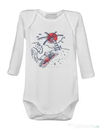Baby body Relax Skeleton Alb