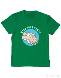 Tricou ADLER copil Wash your hands 2 Verde mediu