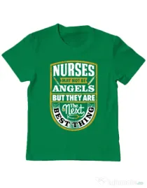 Tricou ADLER copil Angel nurses Verde mediu