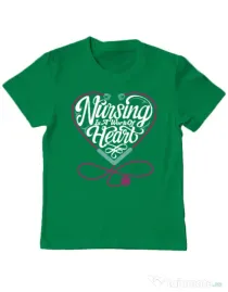 Tricou ADLER copil Work of heart Verde mediu