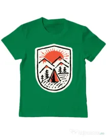 Tricou ADLER copil Sunset camp Verde mediu