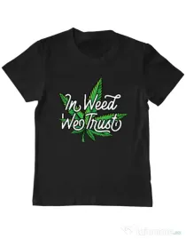 Tricou ADLER copil In weed we trust Negru