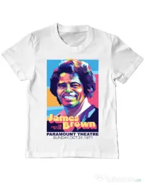 Tricou personalizat copil James Brown Alb