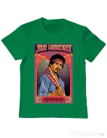Tricou personalizat copil Jimi Hendrix Verde mediu