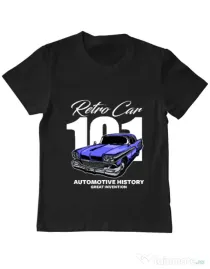 Tricou personalizat copil RETRO CAR 101 Negru