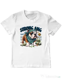 Tricou personalizat copil BULLDOG 09 Alb